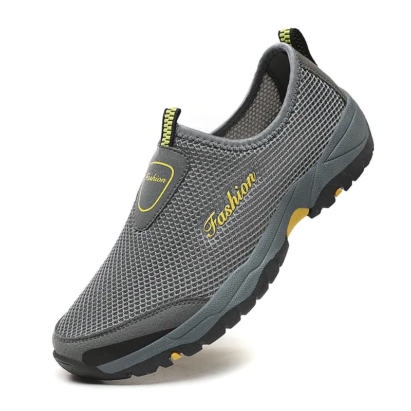 Hnzxzm Summer Mesh Shoes Men Sneakers Plus Size Lightweight Breathable Walking Footwear New Slip-On Comfortable Casual Men's Shoes