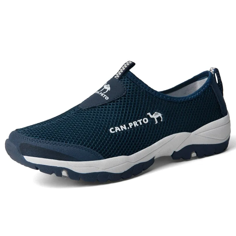Hnzxzm Summer Mesh Shoes Men Sneakers Plus Size Lightweight Breathable Walking Footwear New Slip-On Comfortable Casual Men's Shoes