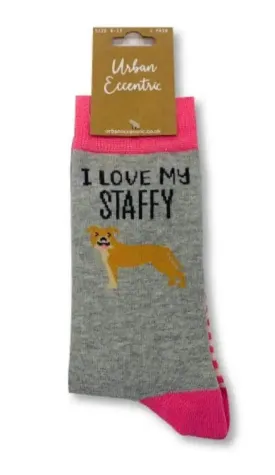 I Love My Staffy Socks Urban Eccentric