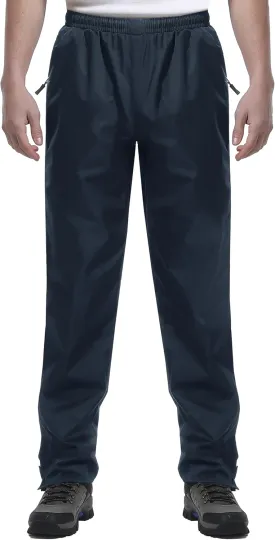 iCreek Men's Rain Pants Waterproof Rain Over Pants Hiking Pants Windproof Lightweight Outdoor for Golf, Fishing