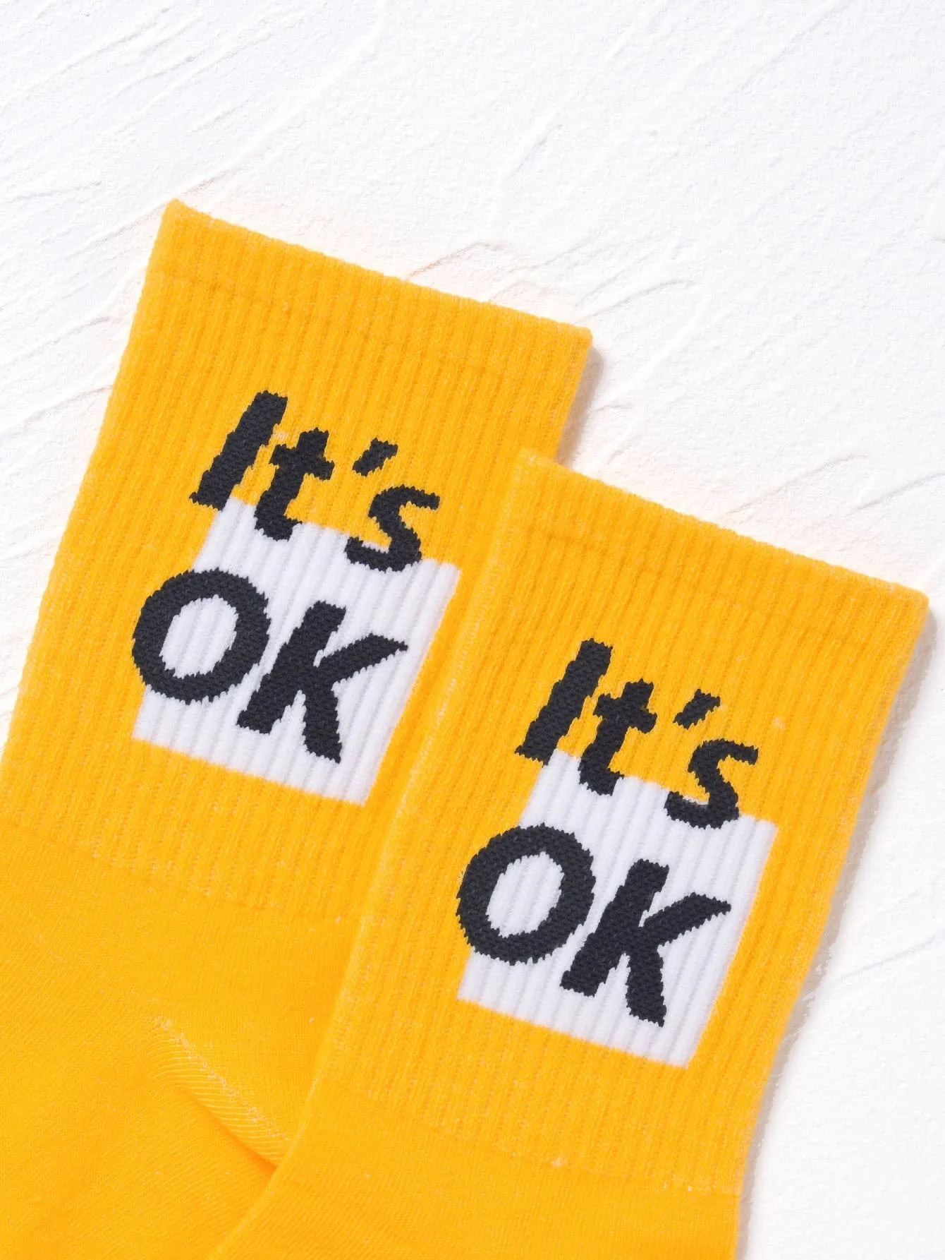 It Is Okay Typography Crew Socks Funny Socks for Women Novelty Socks Funky Socks