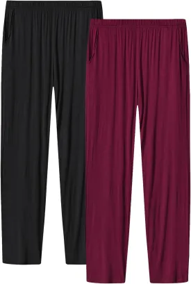 JINSHI Womens Pajama Pants with Pockets Soft Comfortable Lightweight Elastic Drawstring Modal Pajama Bottoms Lounge Pants