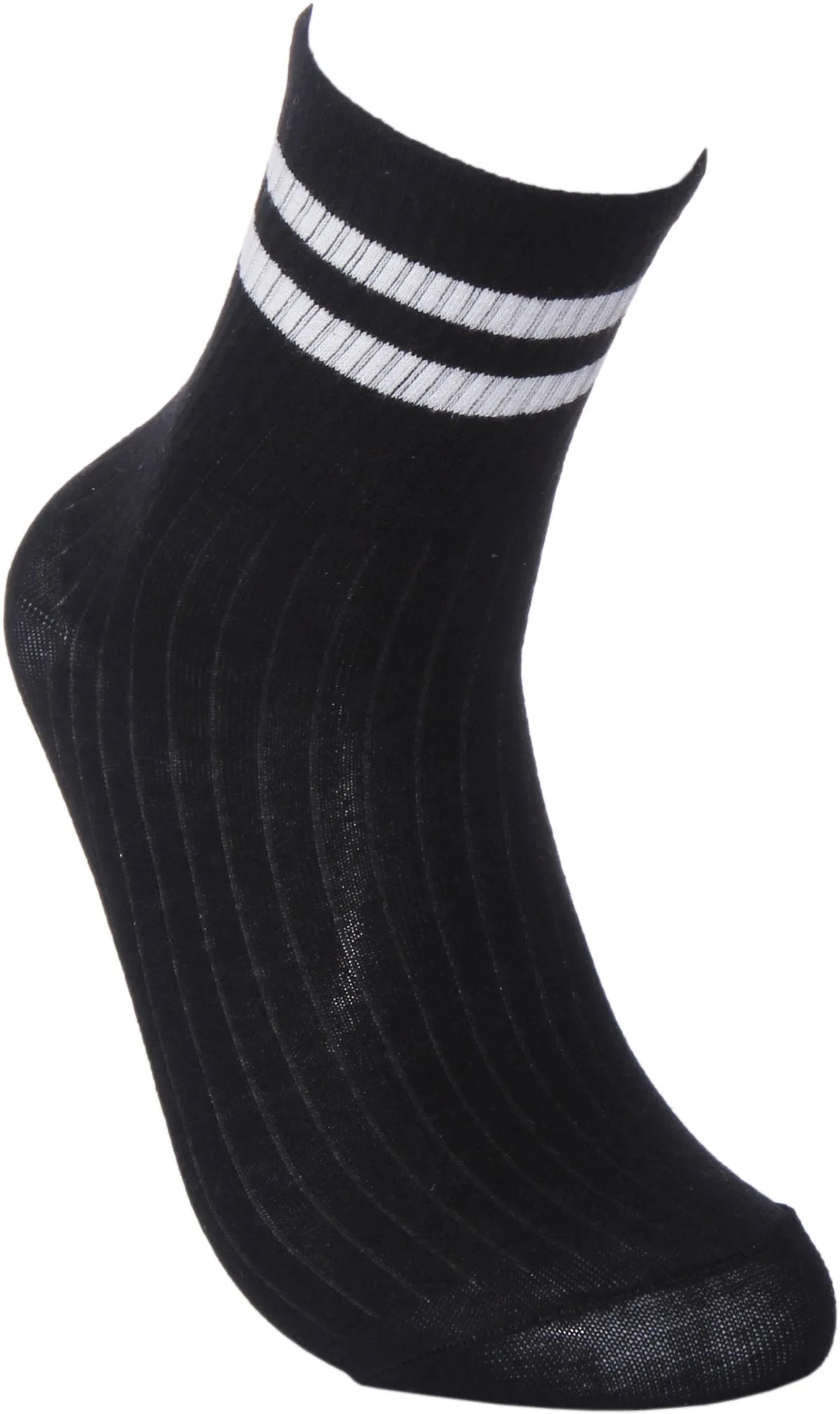 Justinreess England Stripe Socks In Black White For Men