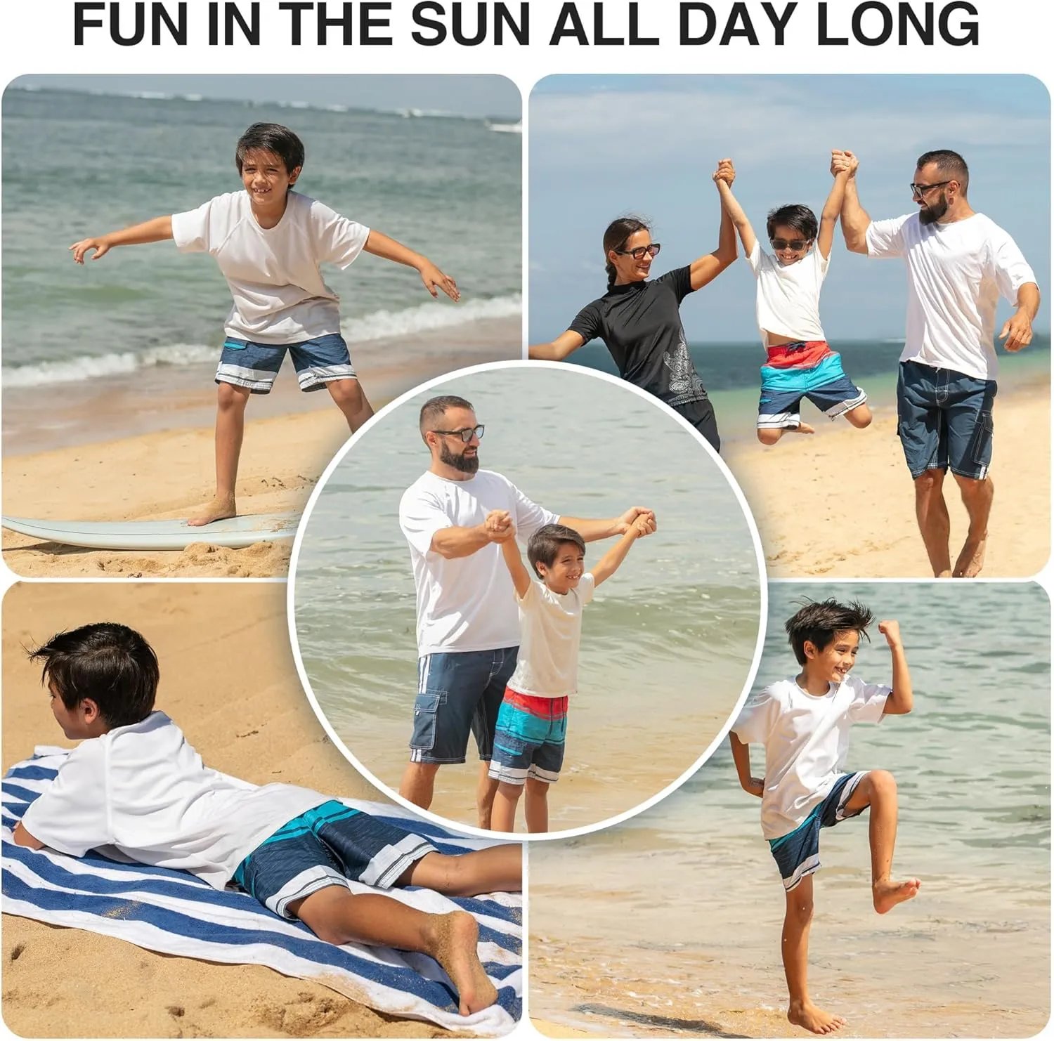 Kanu Surf Line Up Boys Swim Trunks with UPF 50  Sun Protection - Quick Dry Boys Swimsuit