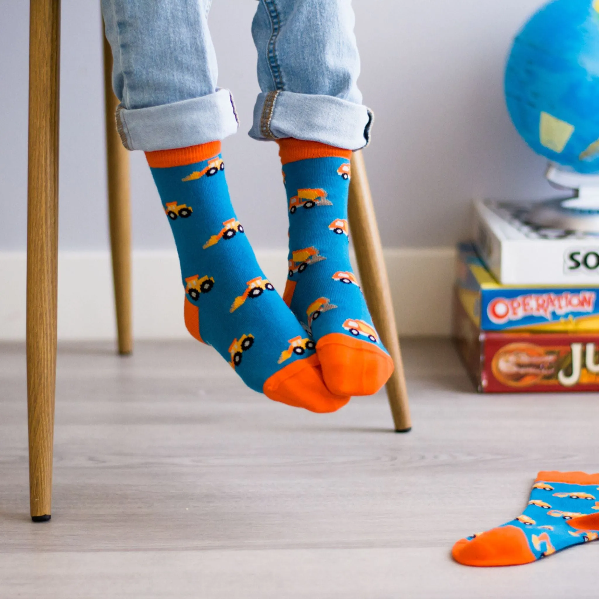 Kid's Digger, Bulldozer & Dump Truck Socks