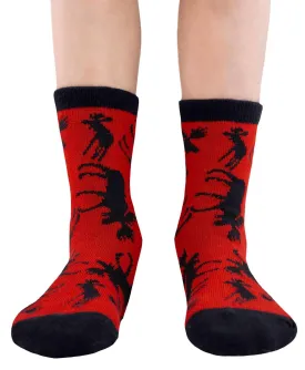 Large Red Moose Kids Socks