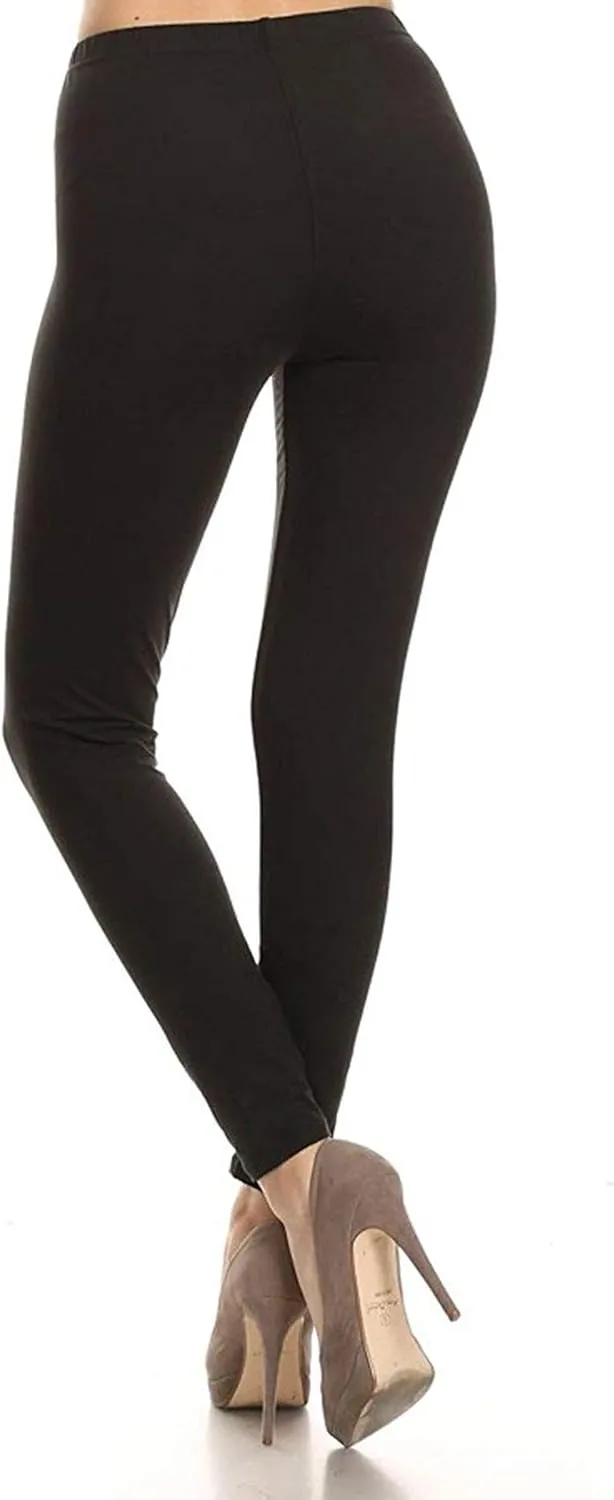 Leggings Depot Women's High Waist Leggings Soft 1 Waistband Solid Pants - Regular, Plus, 1X3X, 3X5X