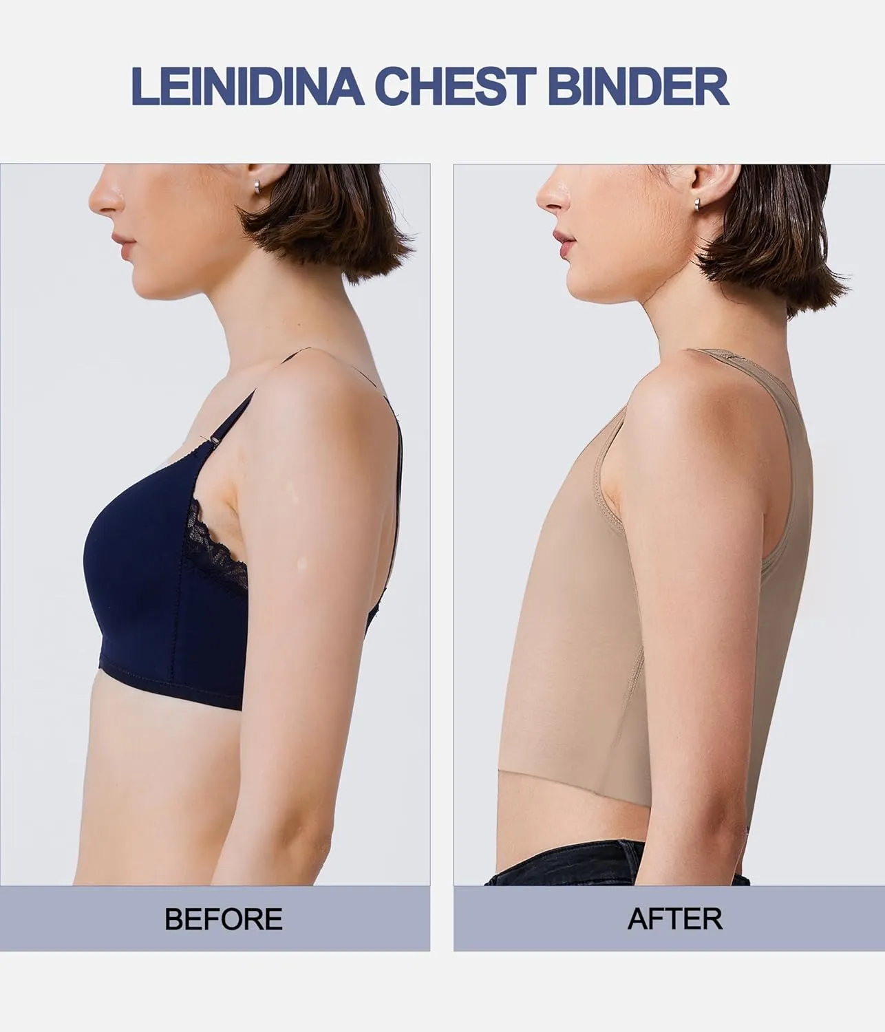 LEINIDINA Chest Binder for Transgender FTM LGBT Tomboy Tops Women Breathable Binder Bra Tank Tops Elastic