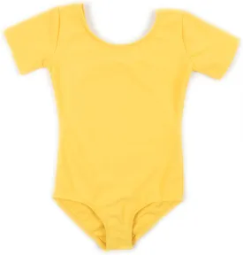 Leveret Girls Leotard Basic Short Sleeve Ballet Dance Leotard Kids & Toddler Shirt (Toddler-14 Years) Variety of Colors