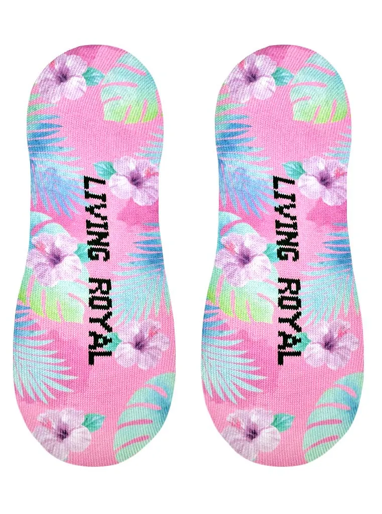 Living Royal "Pink Hibiscus" No-Show Liner Socks