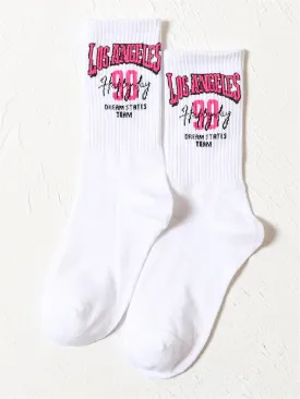 Los Angeles Dream State Team Crew Socks for Women Fun Socks Funky Socks Novelty