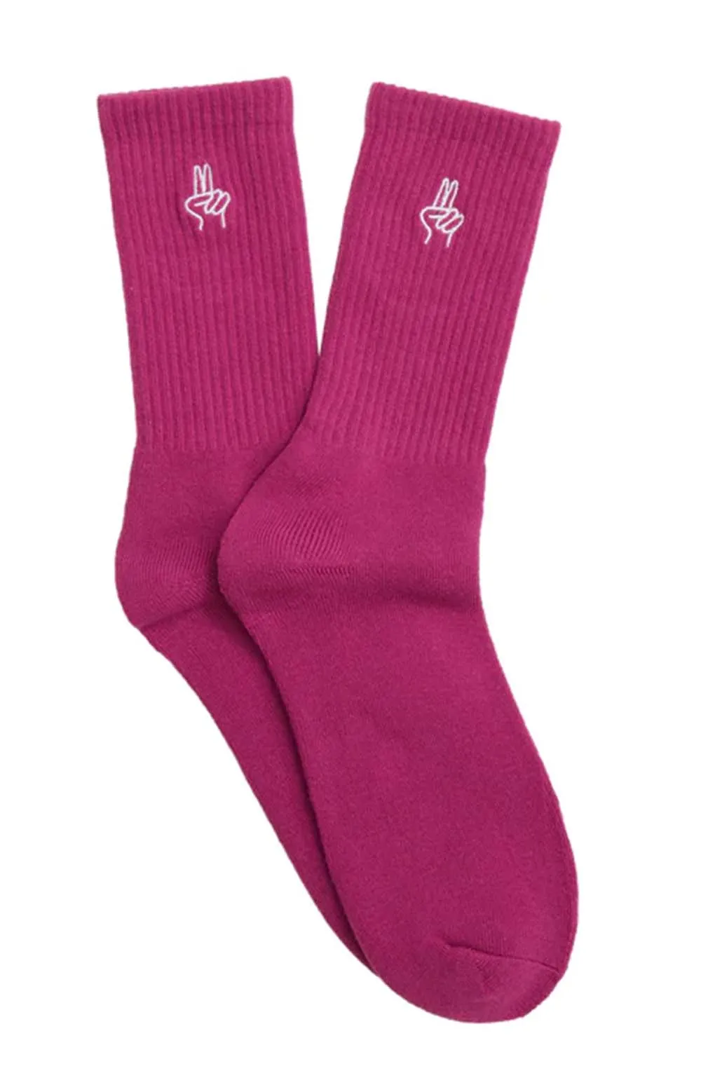 Magenta Peace Graphic Tube Socks