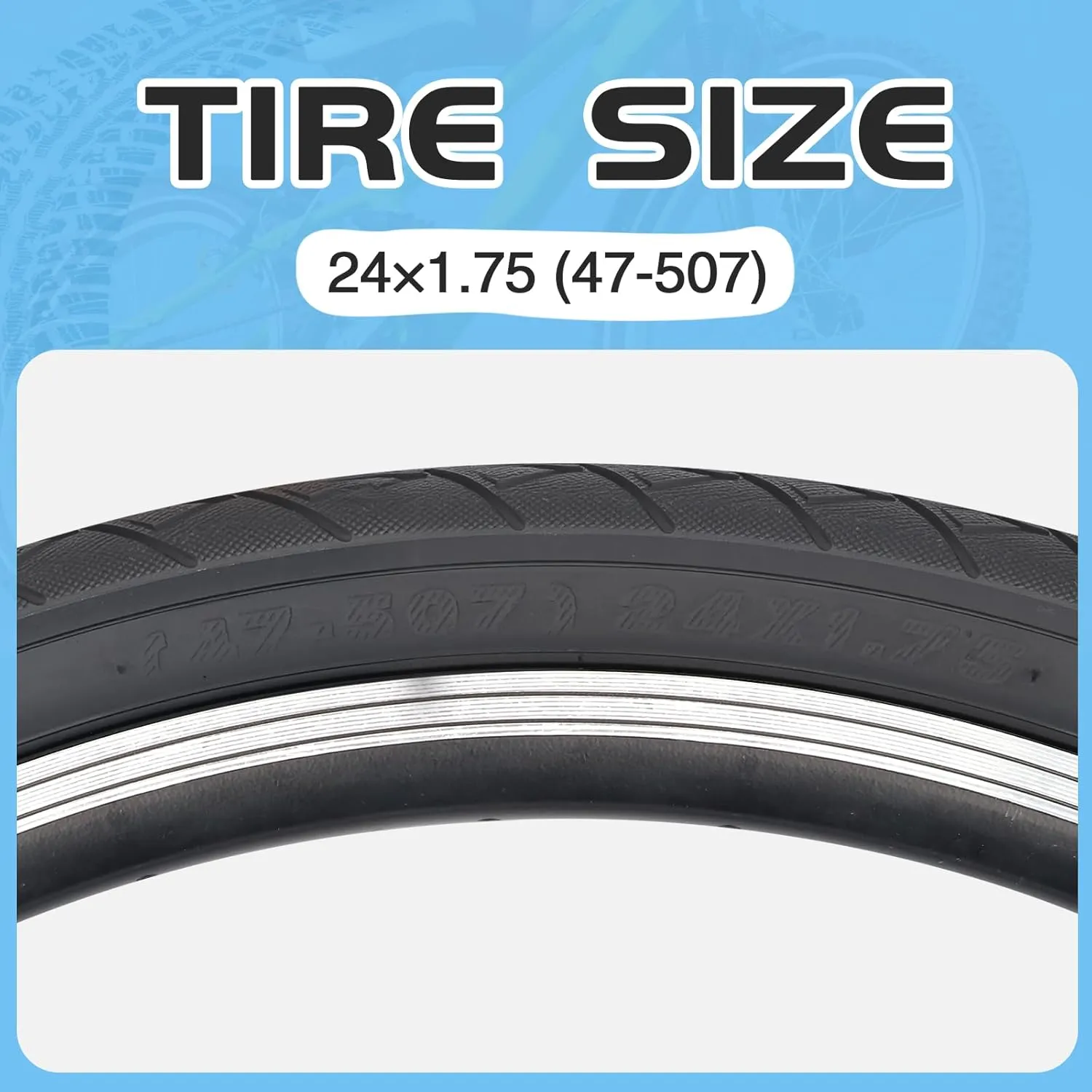 MEGHNA Bike Tire 20/24/26/27.5 inch Foldable Replacement Cruiser Bike Tire Mountain Bike Grooves Anti-Slip Surface with Tire Levers for Kids Bike Folding Bike