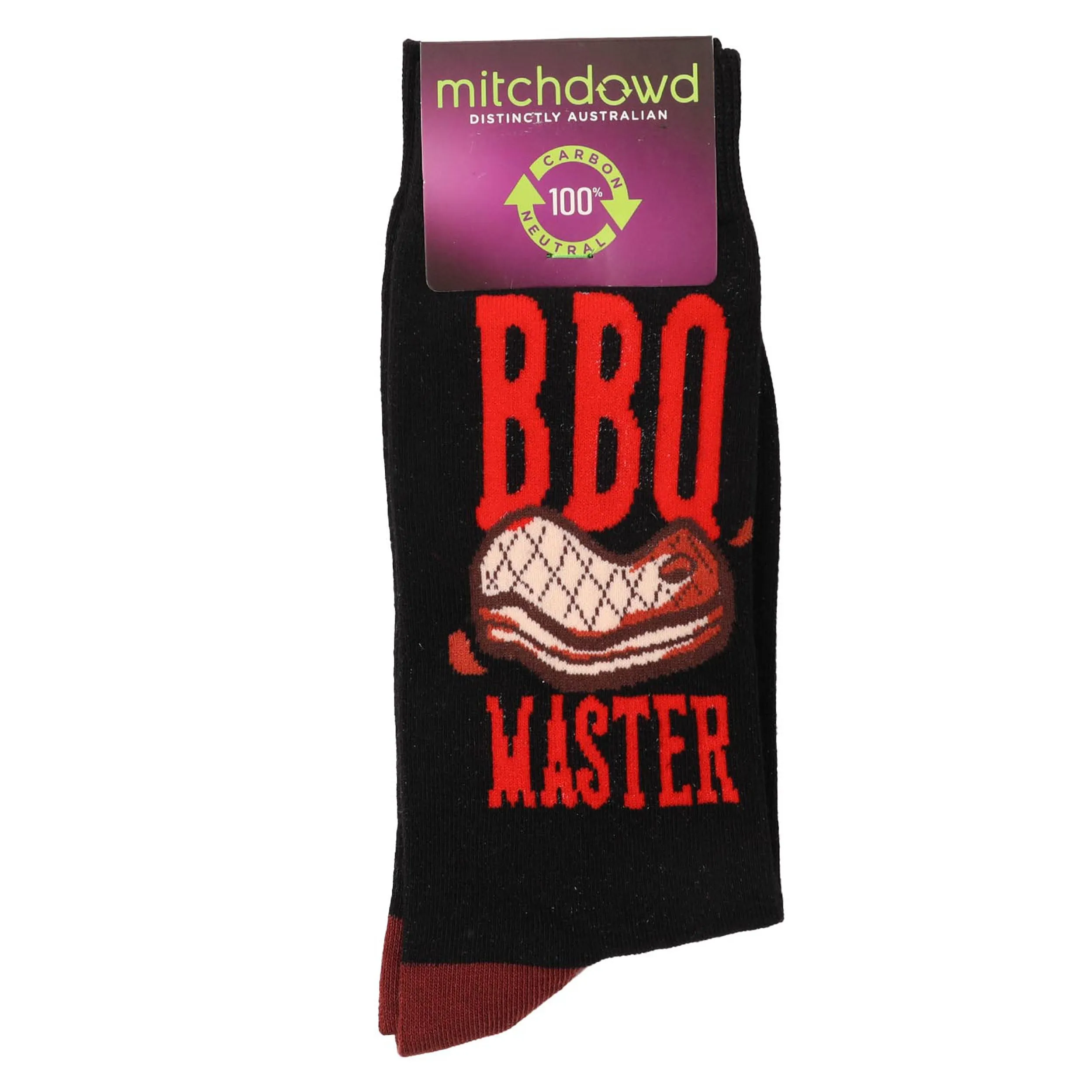 Men's BBQ Master Cotton Crew Socks - Black