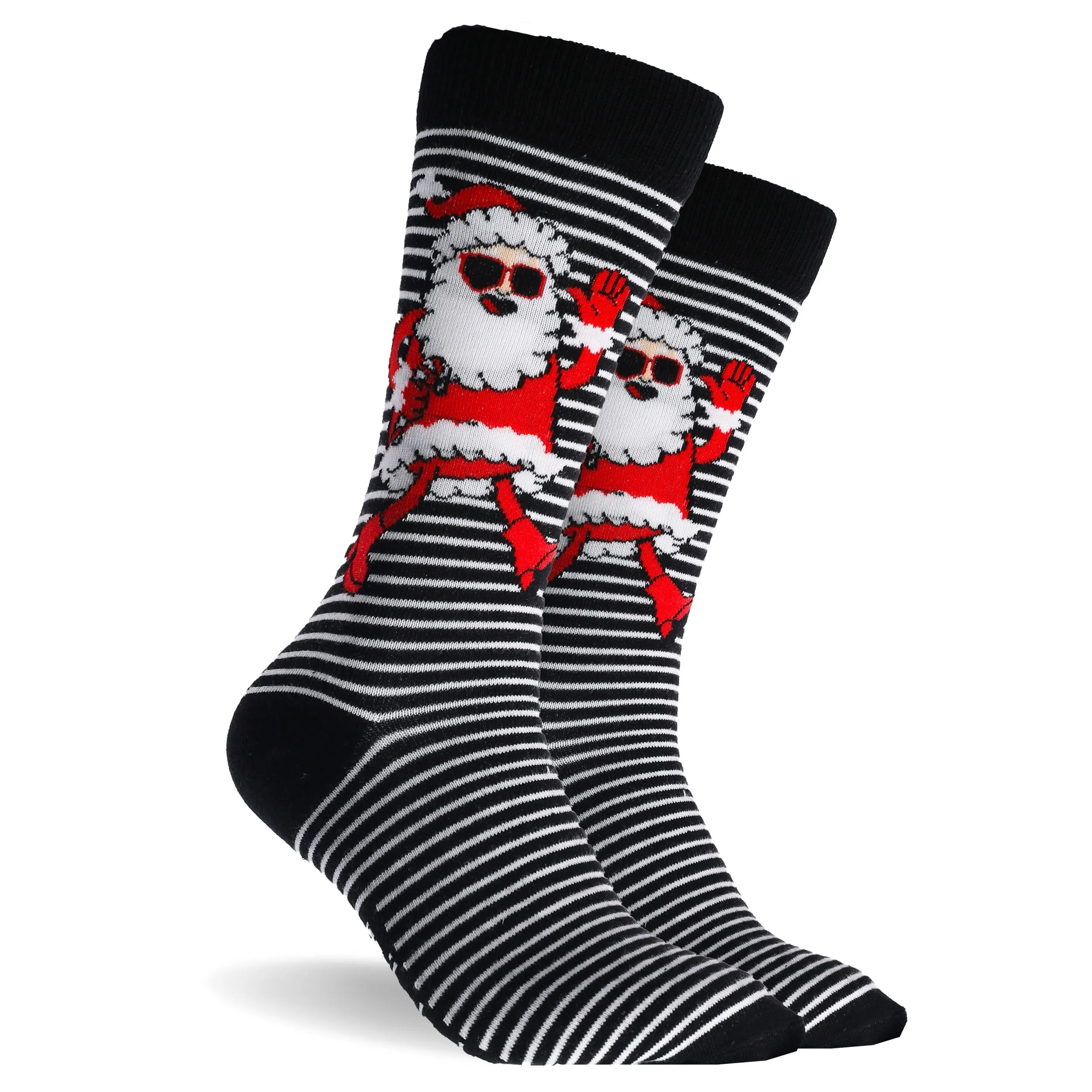 Men's Boxed In Santa Cotton Crew Socks 3 Pack - Green & Red