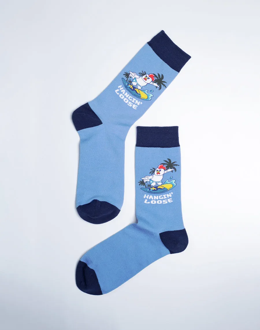 Men's Chicken Hangin Loose Surf Crew Socks