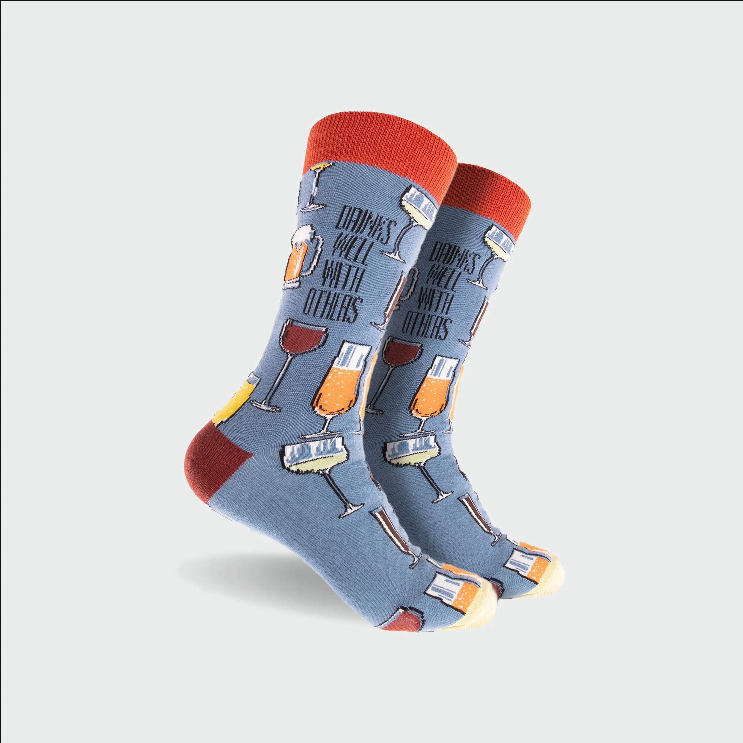 Men's Drinks Well With Others Cotton Crew Socks - Blue