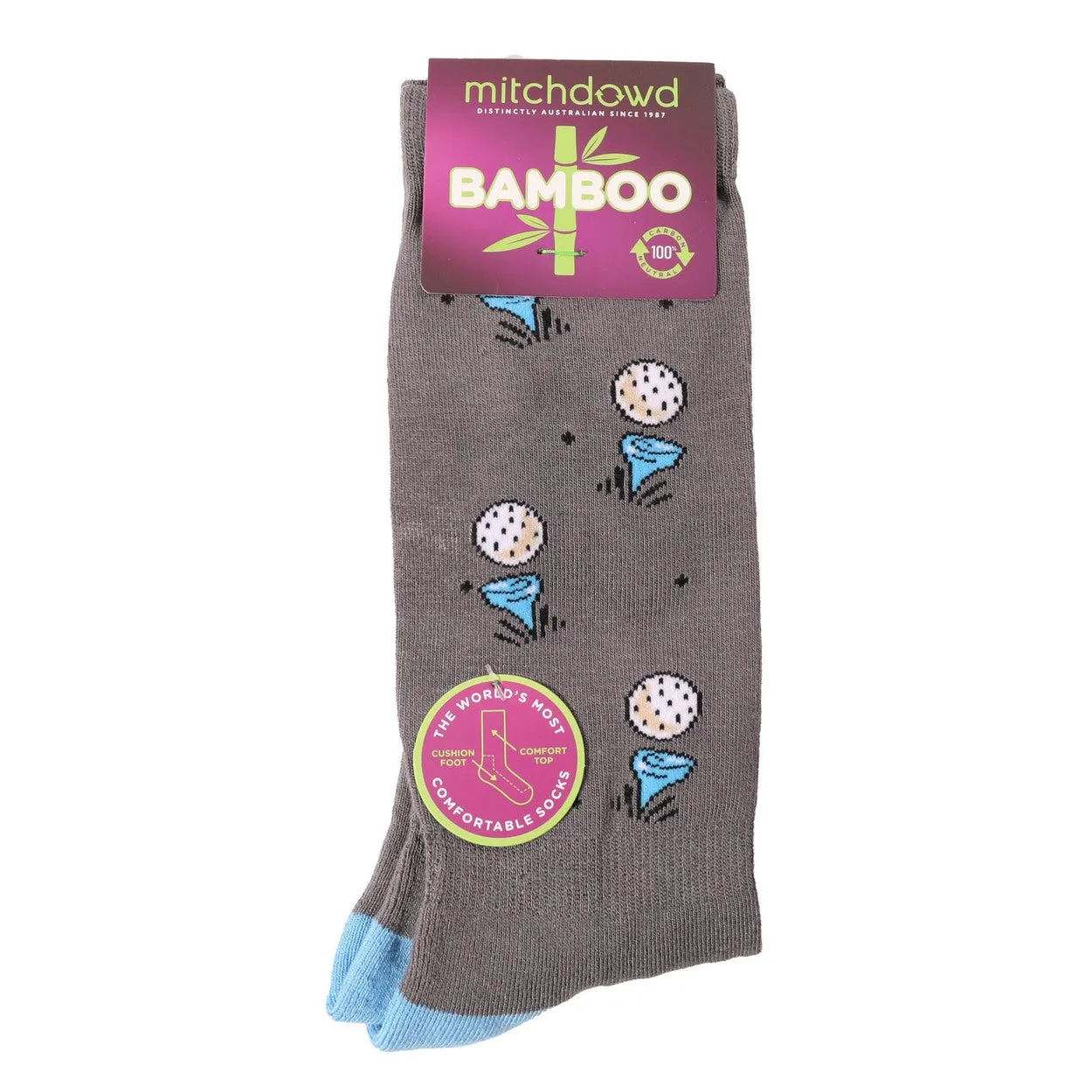 Men's Golf Mania Bamboo Comfort Crew Socks - Charcoal