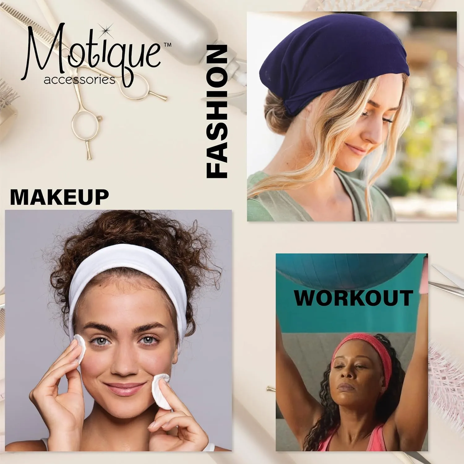 Motique Accessories Camel Wide Cotton Head Band Solid Boho Yoga Style Soft Hairband