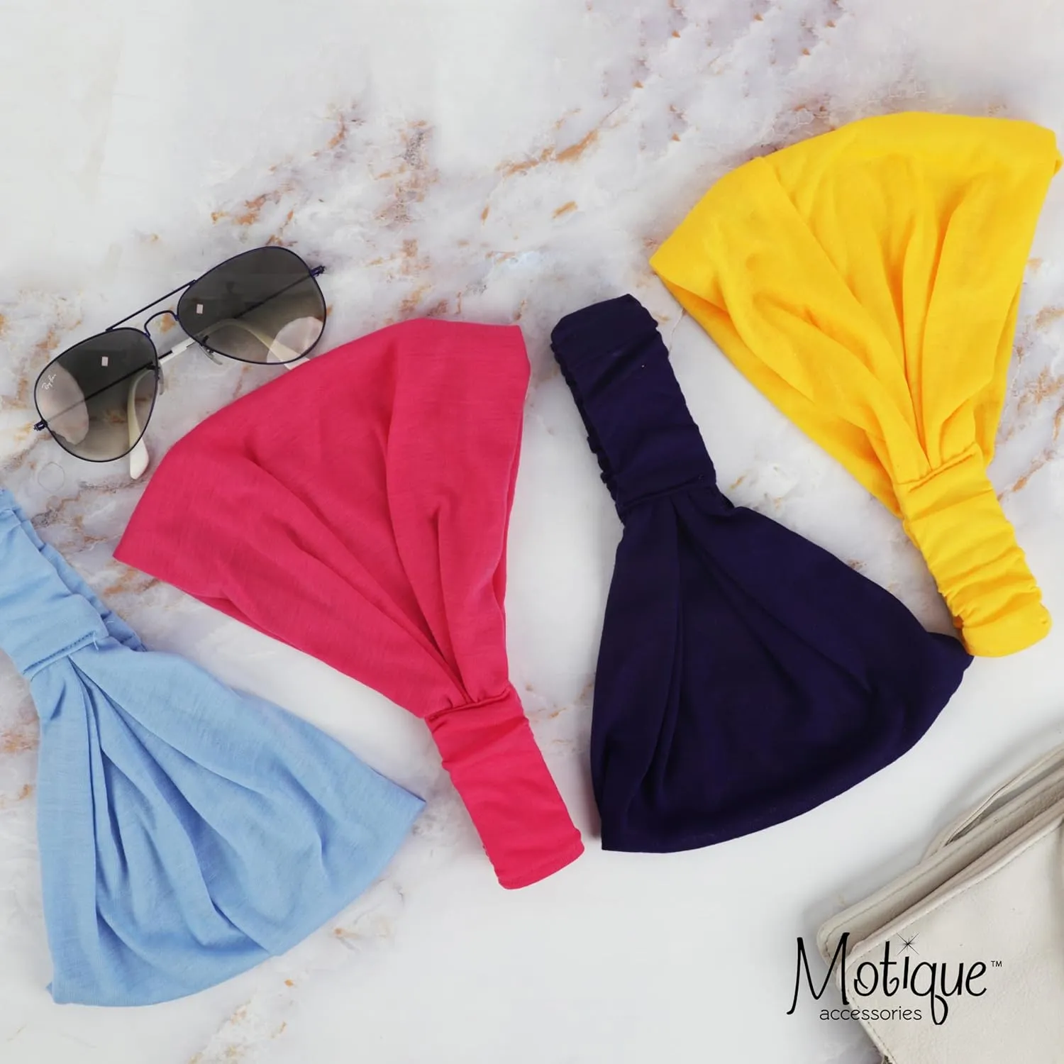 Motique Accessories Camel Wide Cotton Head Band Solid Boho Yoga Style Soft Hairband