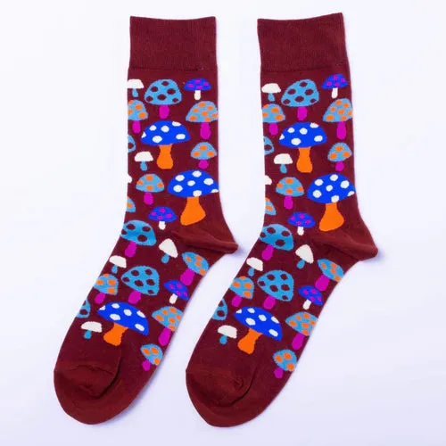 Mushrooms Owl Workshop Socks