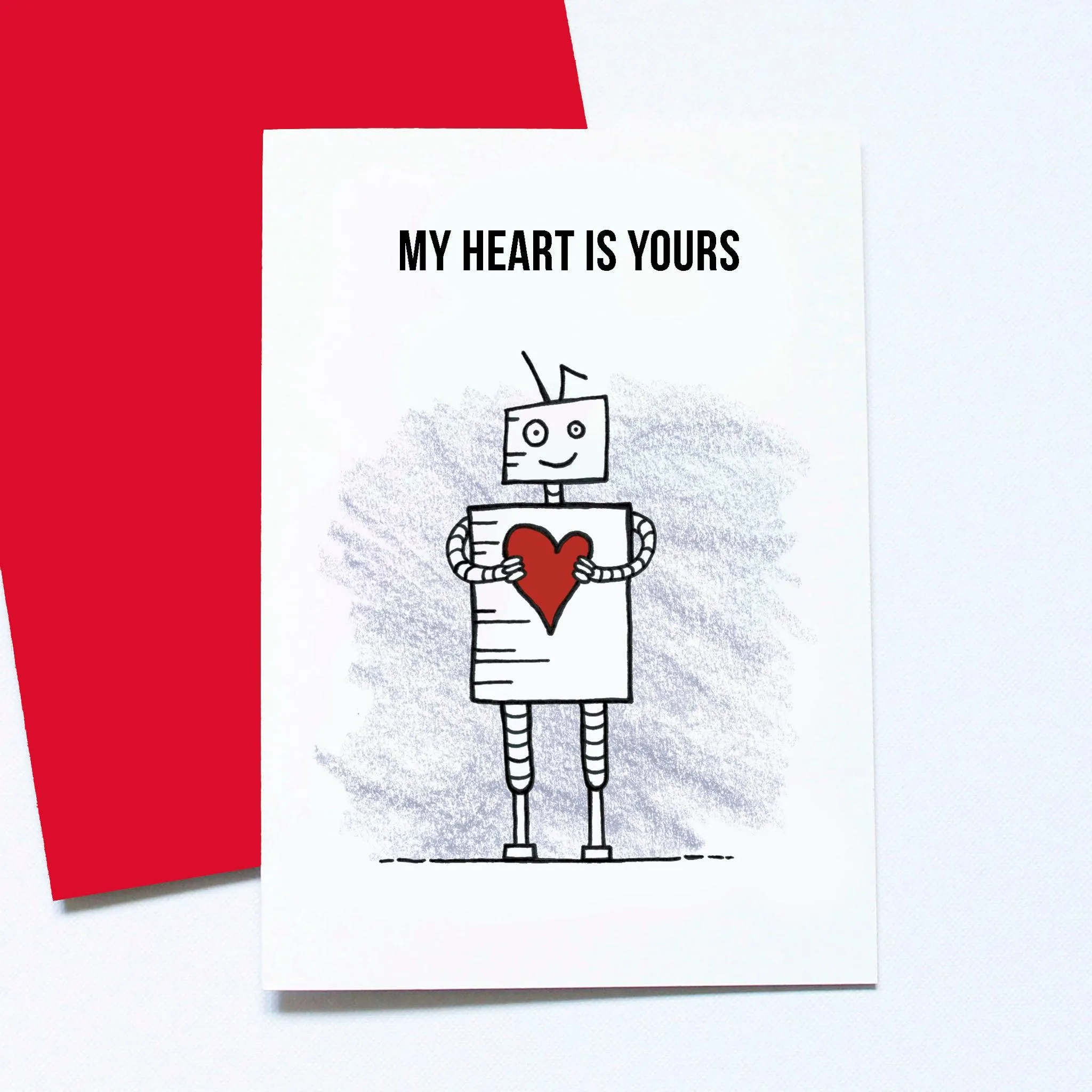 My Heart Is Yours Robot Greeting Card