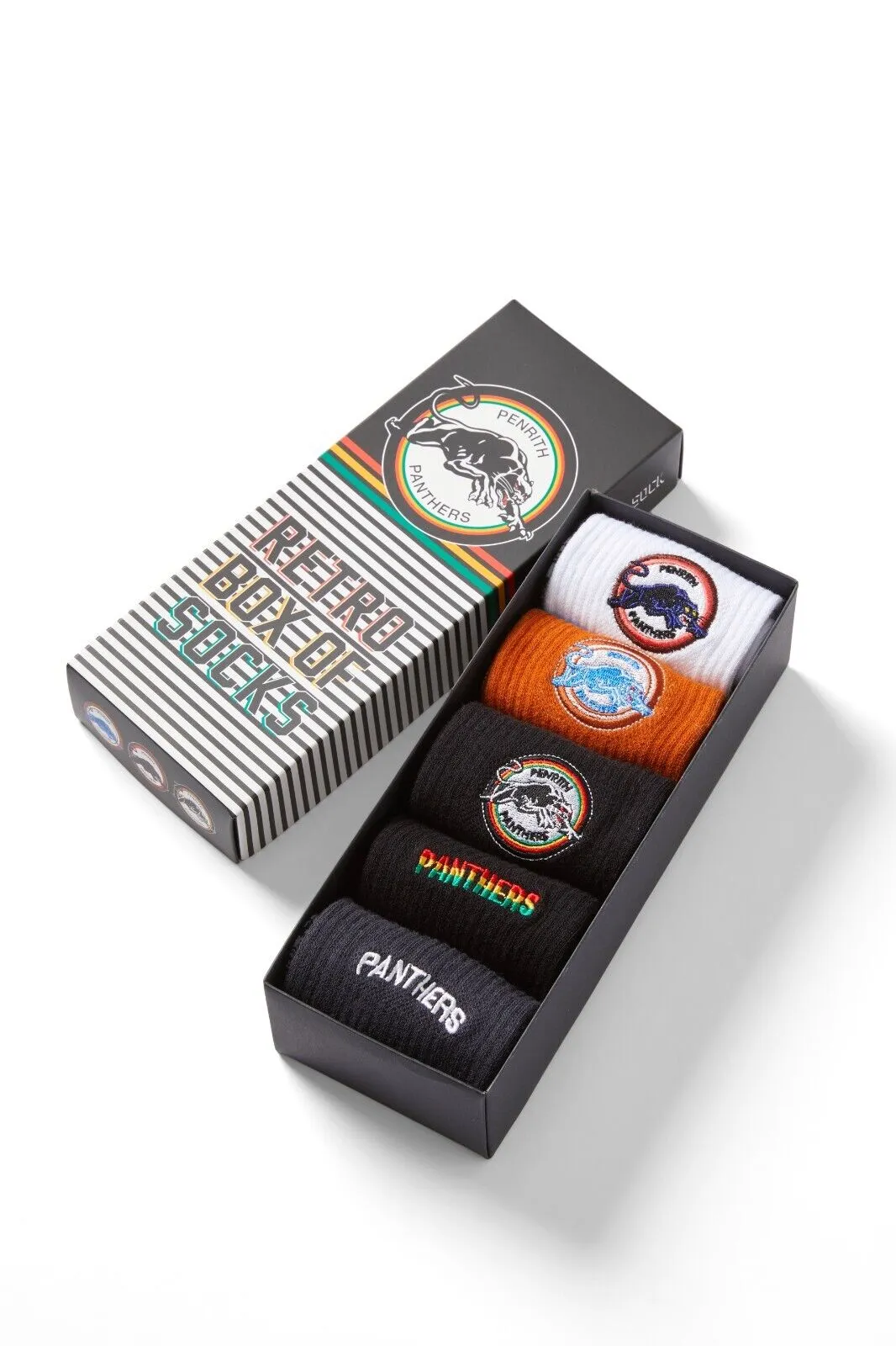 NRL Retro Box of Socks - Penrith Panthers - 5 pairs