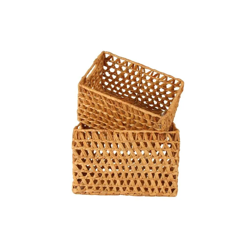 Poe Small Rectangular Water Hyacinth Storage Basket