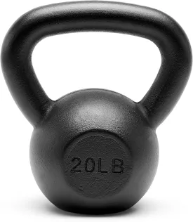 Premium Powder Coated Solid Cast Iron Kettlebell Weights 5, 10, 15, 20, 25, 30, 35, 40, 45 lbs