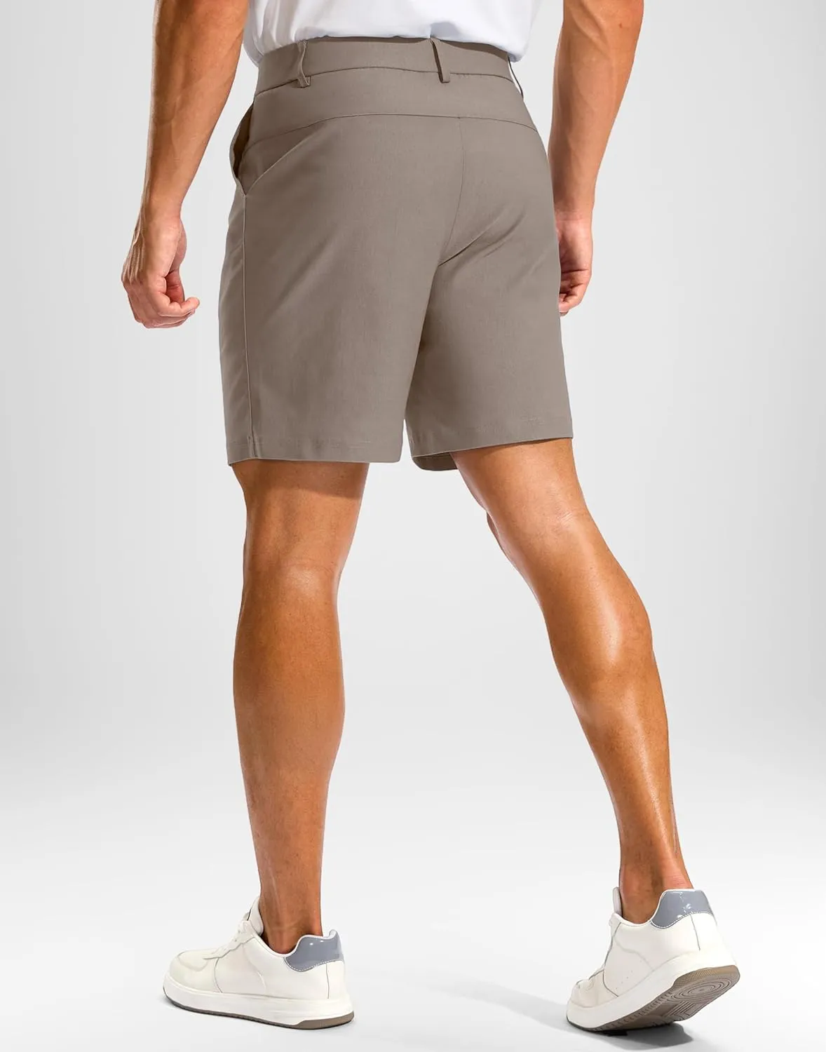 Pudolla Men's Golf Dress Shorts 7" Stretch Casual Work Hybrid Shorts for Men with 3 Pockets Quick Dry Breathable