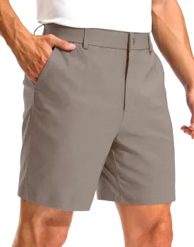 Pudolla Men's Golf Dress Shorts 7" Stretch Casual Work Hybrid Shorts for Men with 3 Pockets Quick Dry Breathable