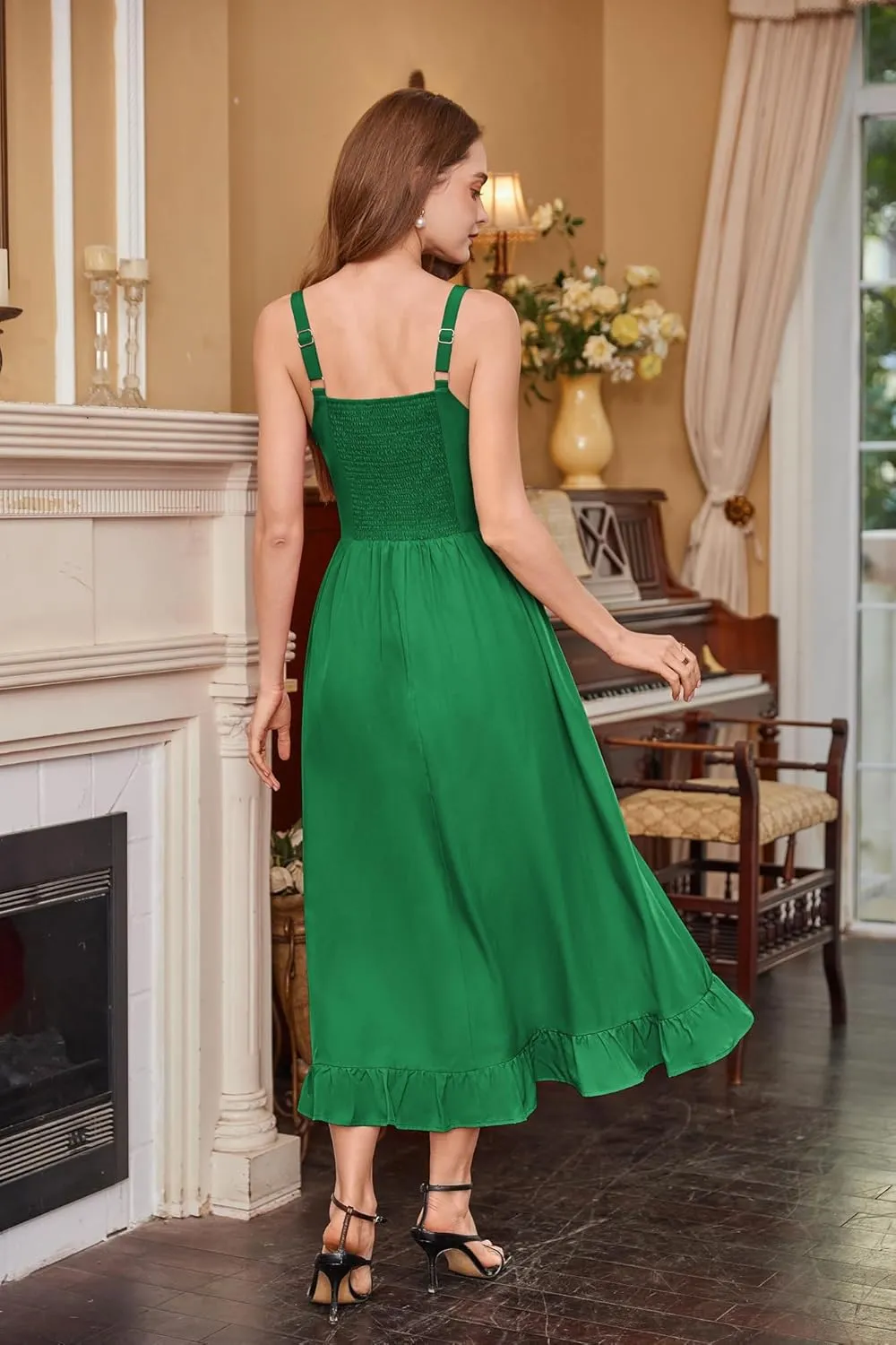 Scarlet Darkness Renaissance Dress Women Summer Sleeveless Corset Sundress with Pockets