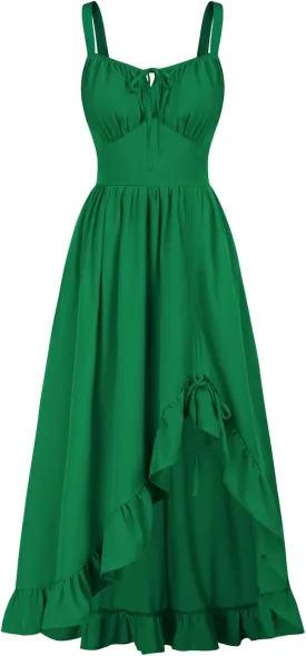 Scarlet Darkness Renaissance Dress Women Summer Sleeveless Corset Sundress with Pockets