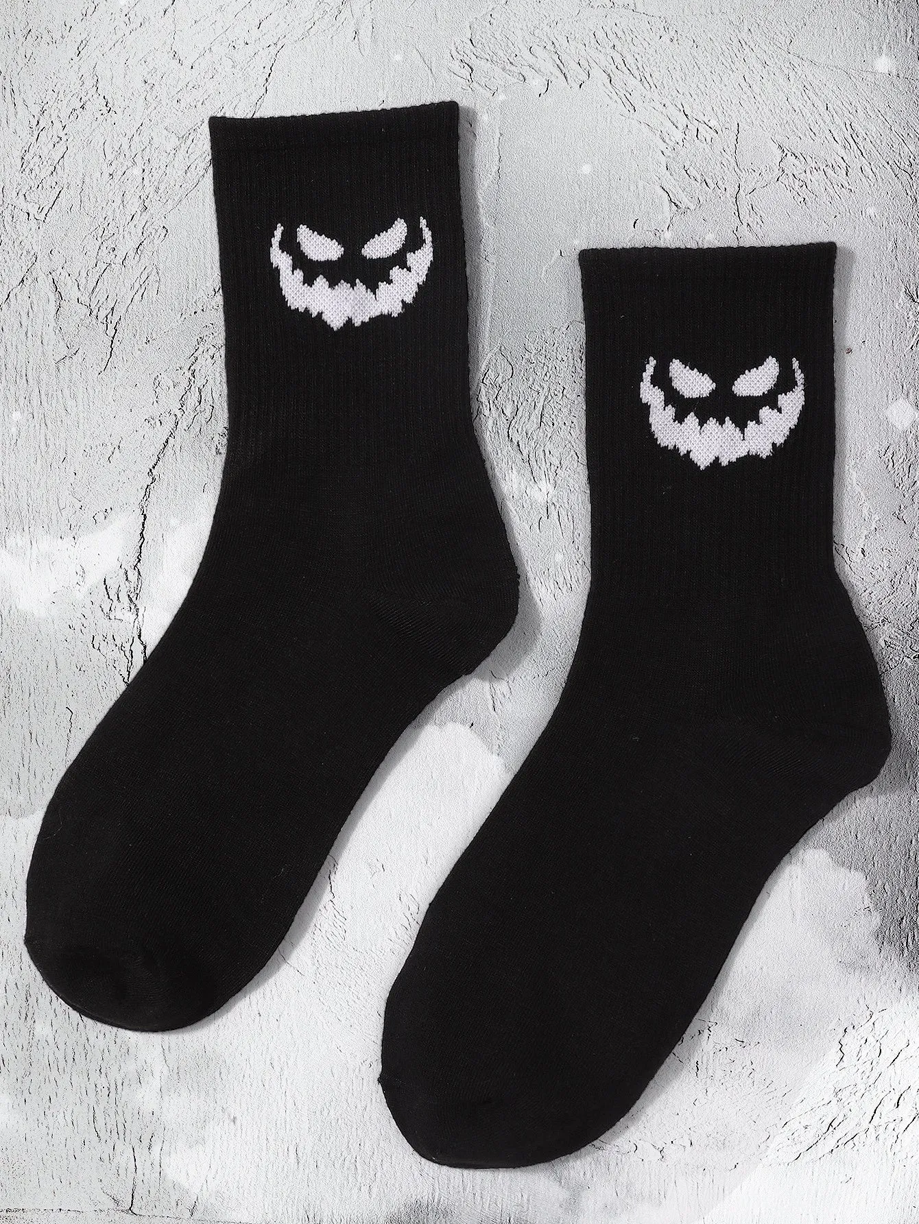 Scary Face Crew Socks Funny Socks for Women Novelty Socks Funky Socks Gift for