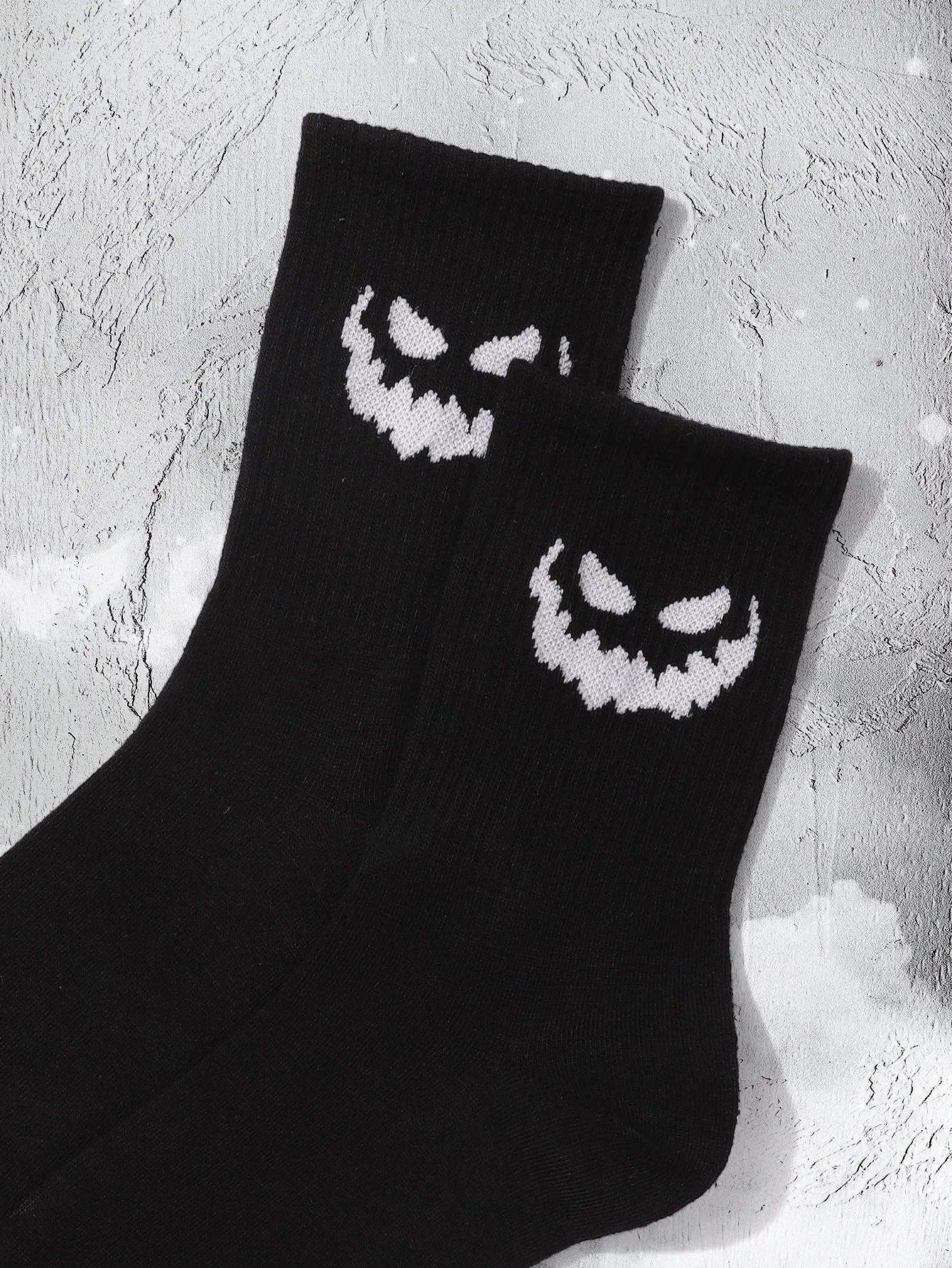 Scary Face Crew Socks Funny Socks for Women Novelty Socks Funky Socks Gift for