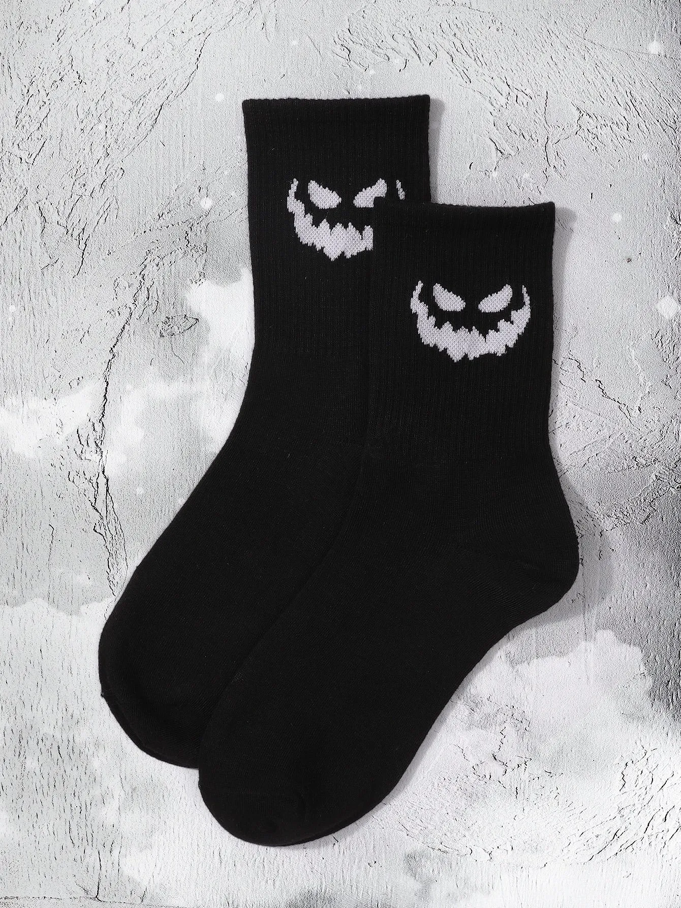 Scary Face Crew Socks Funny Socks for Women Novelty Socks Funky Socks Gift for