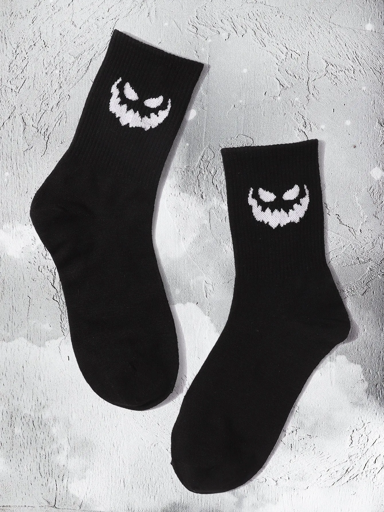 Scary Face Crew Socks Funny Socks for Women Novelty Socks Funky Socks Gift for
