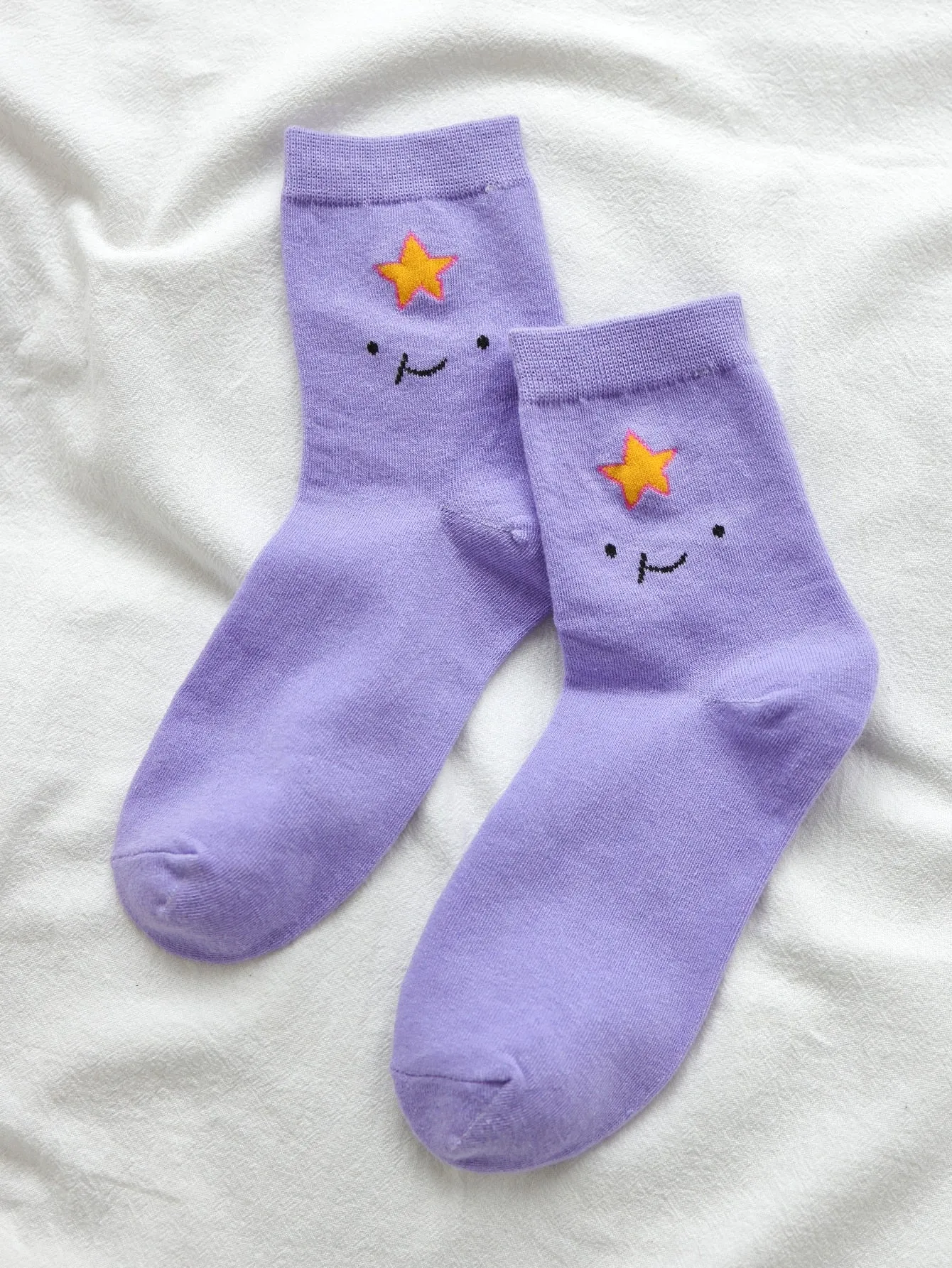 Smiling Star Crew Socks Funny Socks for Women Novelty Socks Funky Socks Gift for