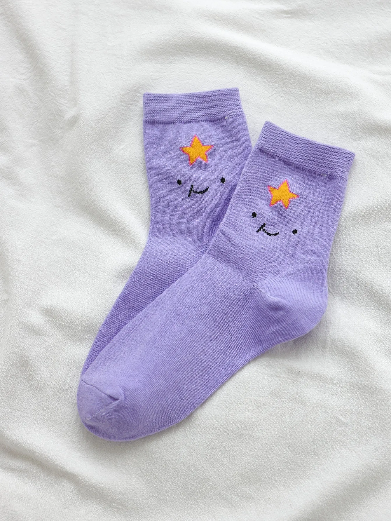 Smiling Star Crew Socks Funny Socks for Women Novelty Socks Funky Socks Gift for