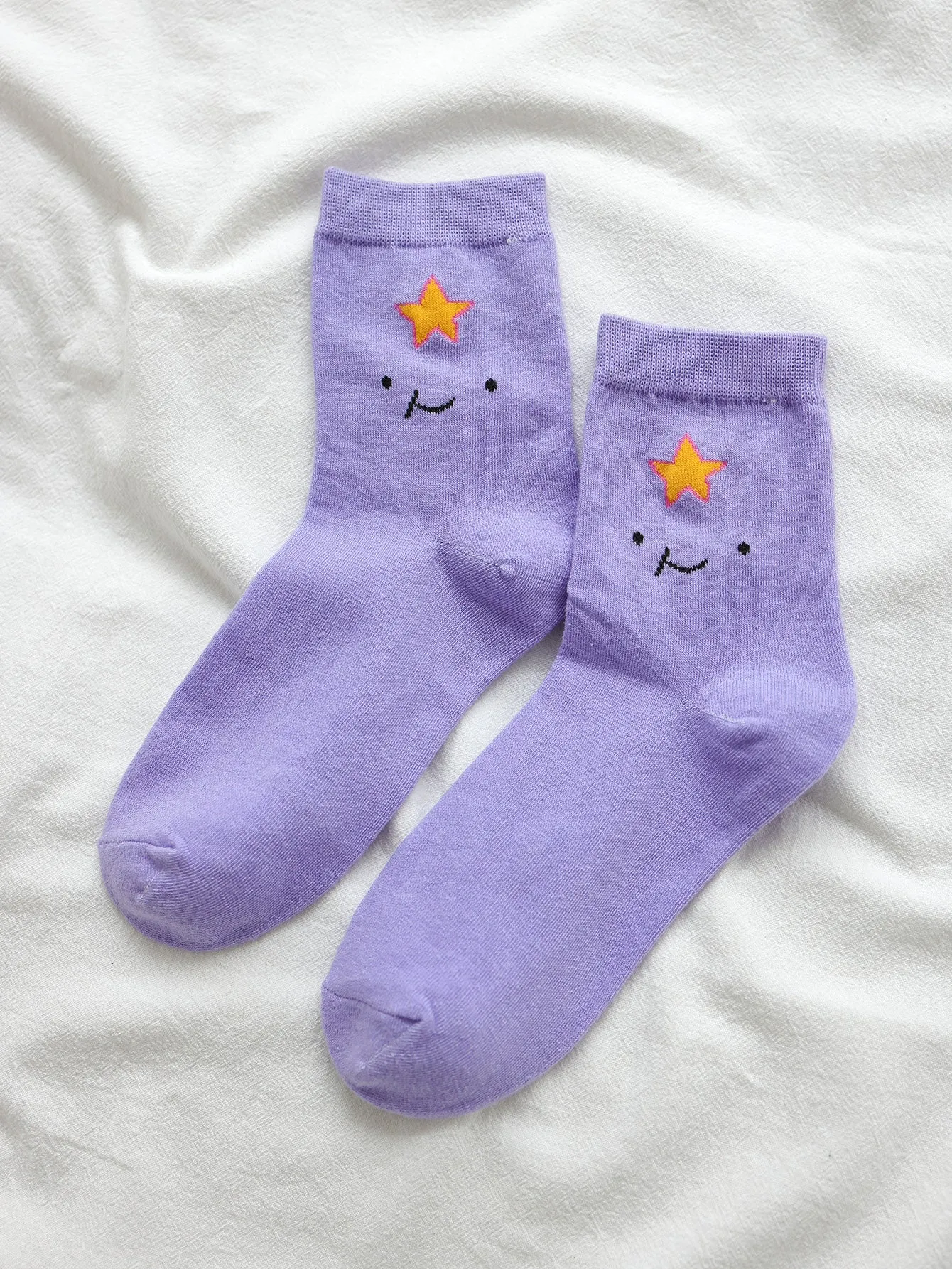 Smiling Star Crew Socks Funny Socks for Women Novelty Socks Funky Socks Gift for