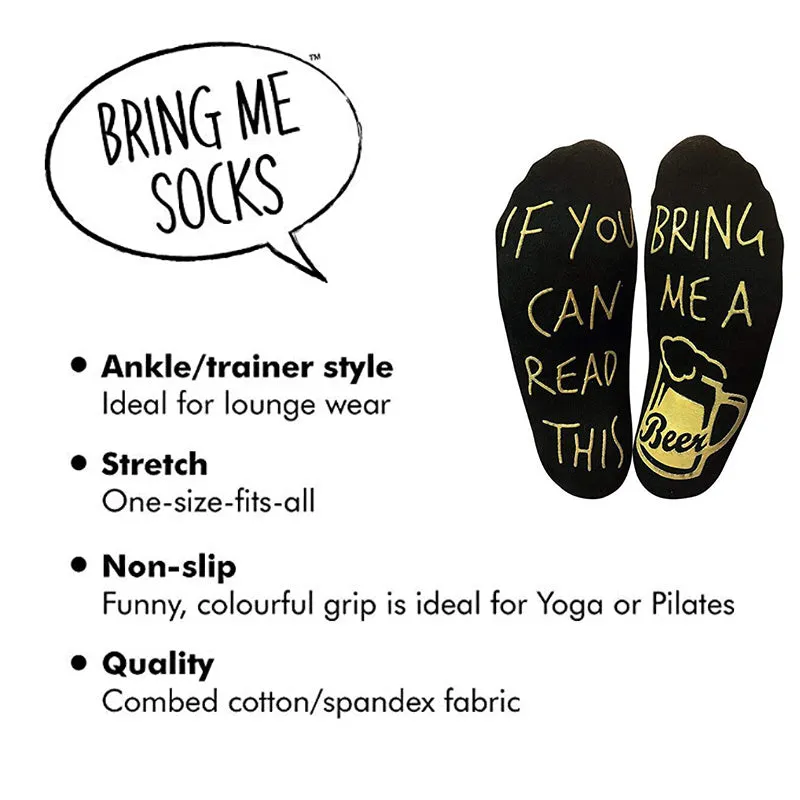 SOCKS--Funny Gift Socks, for Boyfriend, Husband, Father, Beer Lovers  ''If You Can Read This Bring Me a Beer ''Socks Warm Novelty Socks