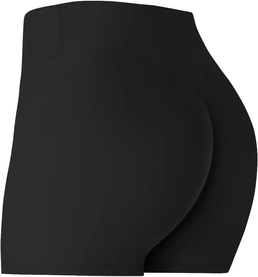 Sunzel Women's Invisible Butt Scrunch Shorts, High Waisted Biker Shorts, Gym Workout Yoga Running Shorts with Tummy Control