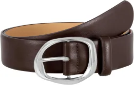SUOSDEY Leather Belts for Women, Ladies Waist Belt with Liquid Shape Buckle for Jeans Pants Dresses,1.4" width