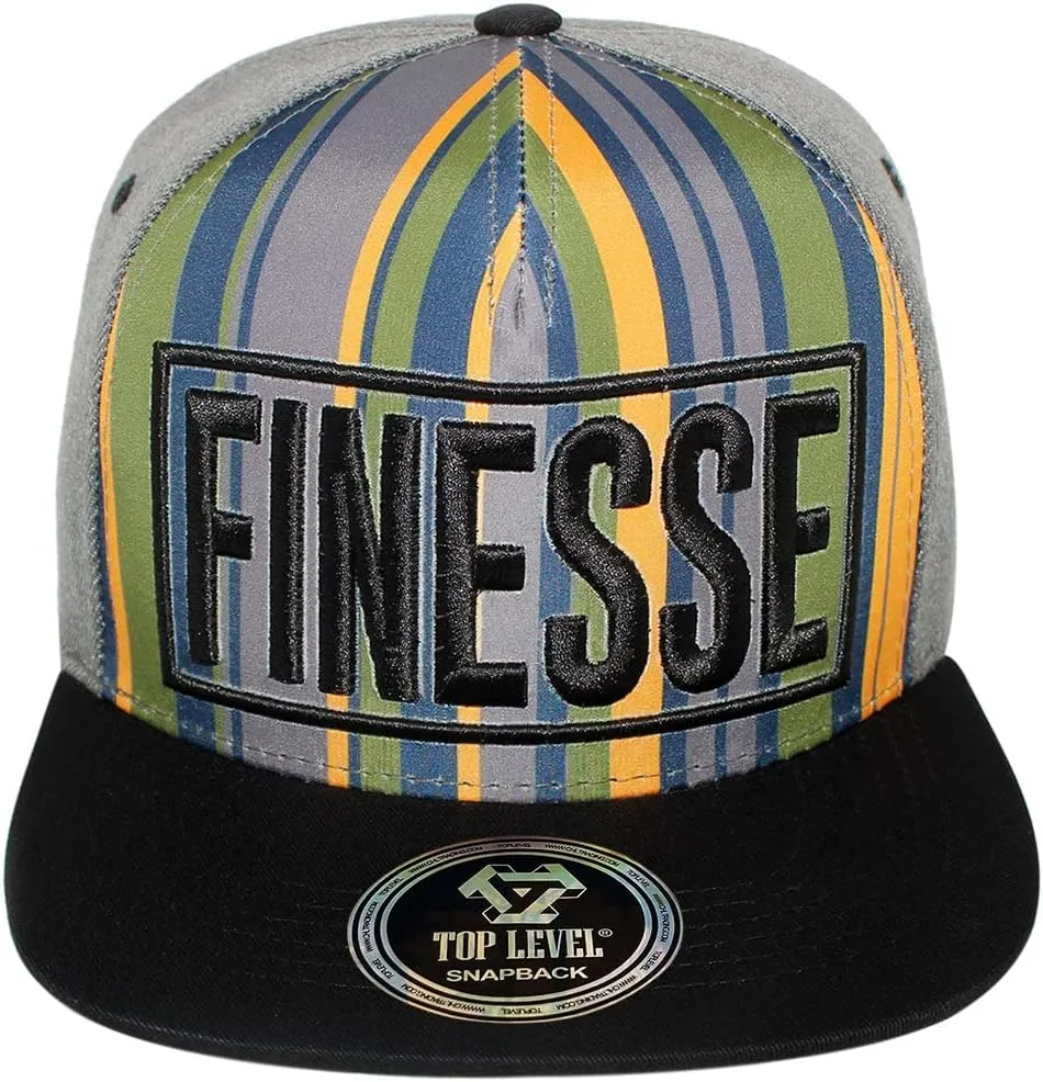 TOP Level Men's Adjustable Cotton Snapback Cap 7 (Various Unique Hat Designs Available)