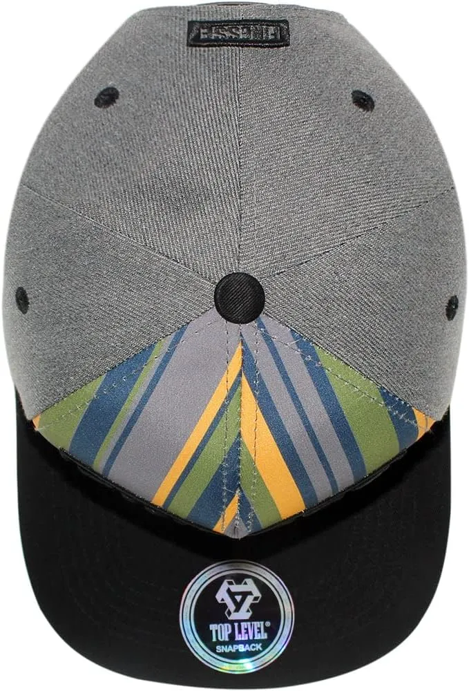 TOP Level Men's Adjustable Cotton Snapback Cap 7 (Various Unique Hat Designs Available)