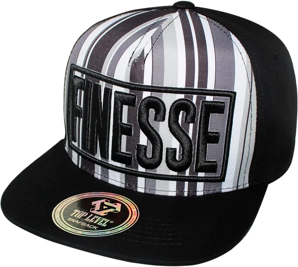 TOP Level Men's Adjustable Cotton Snapback Cap 7 (Various Unique Hat Designs Available)