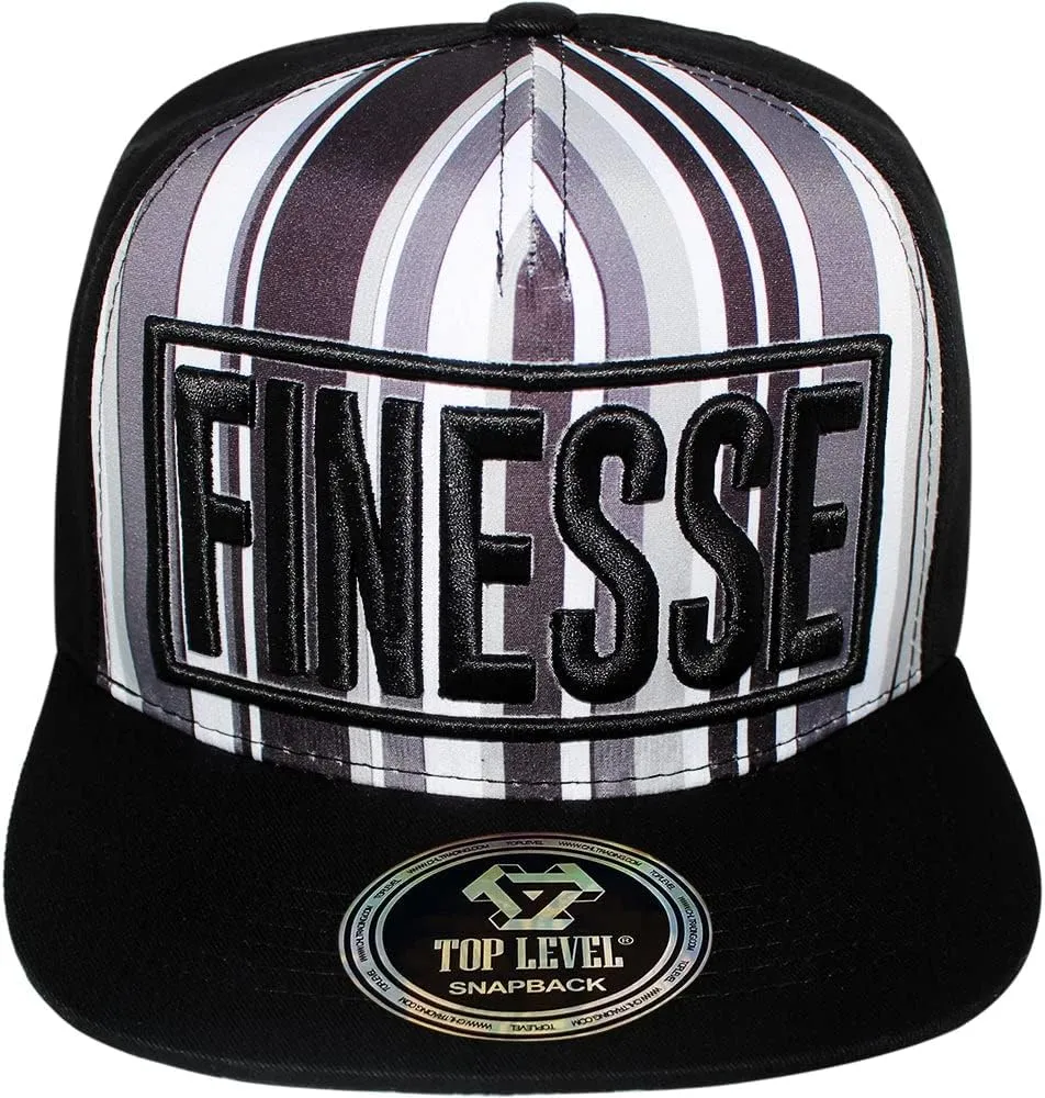 TOP Level Men's Adjustable Cotton Snapback Cap 7 (Various Unique Hat Designs Available)