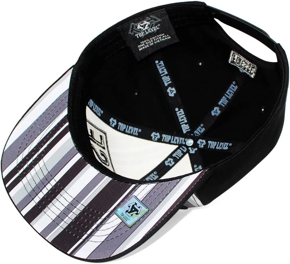 TOP Level Men's Adjustable Cotton Snapback Cap 7 (Various Unique Hat Designs Available)
