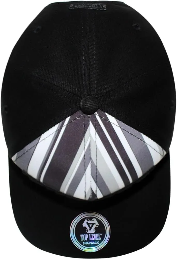 TOP Level Men's Adjustable Cotton Snapback Cap 7 (Various Unique Hat Designs Available)