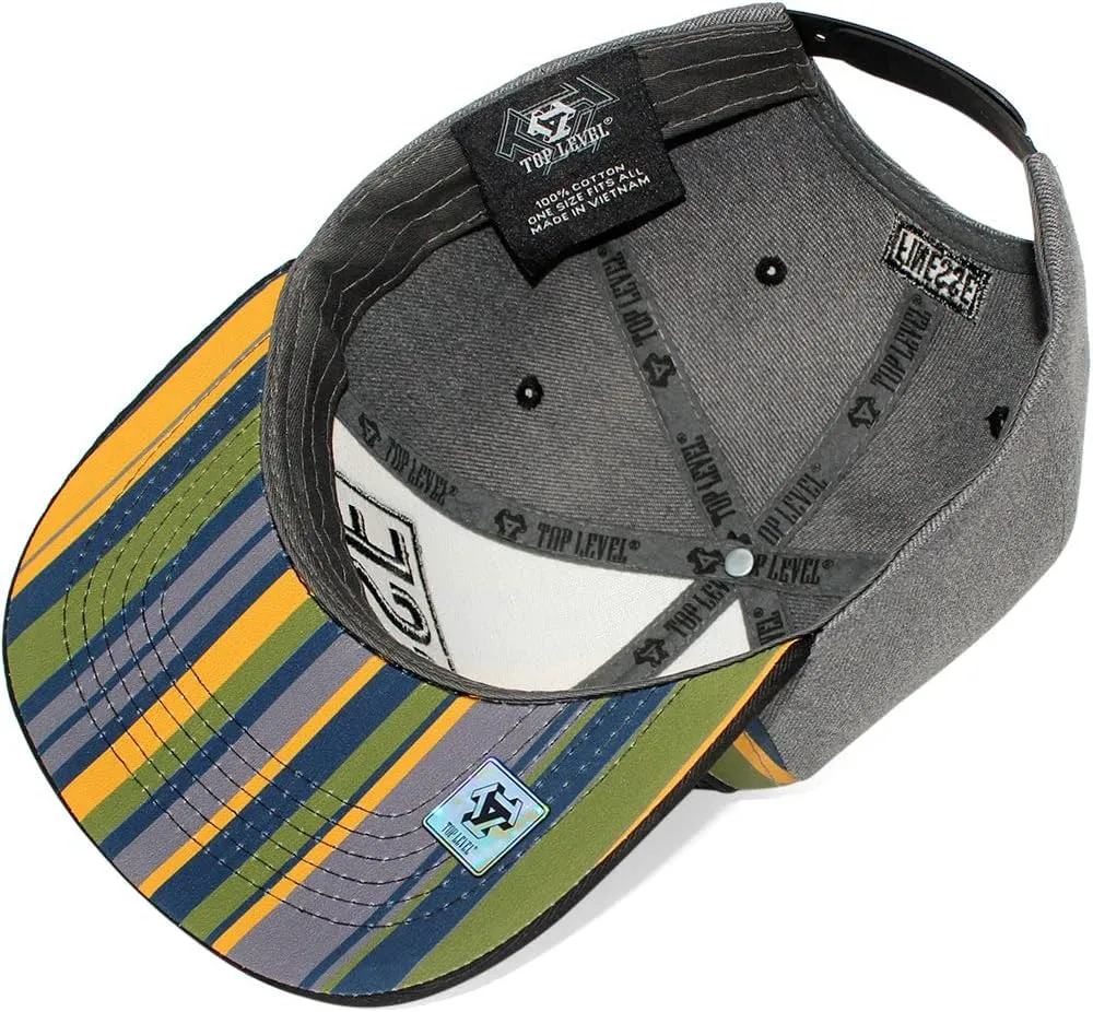 TOP Level Men's Adjustable Cotton Snapback Cap 7 (Various Unique Hat Designs Available)